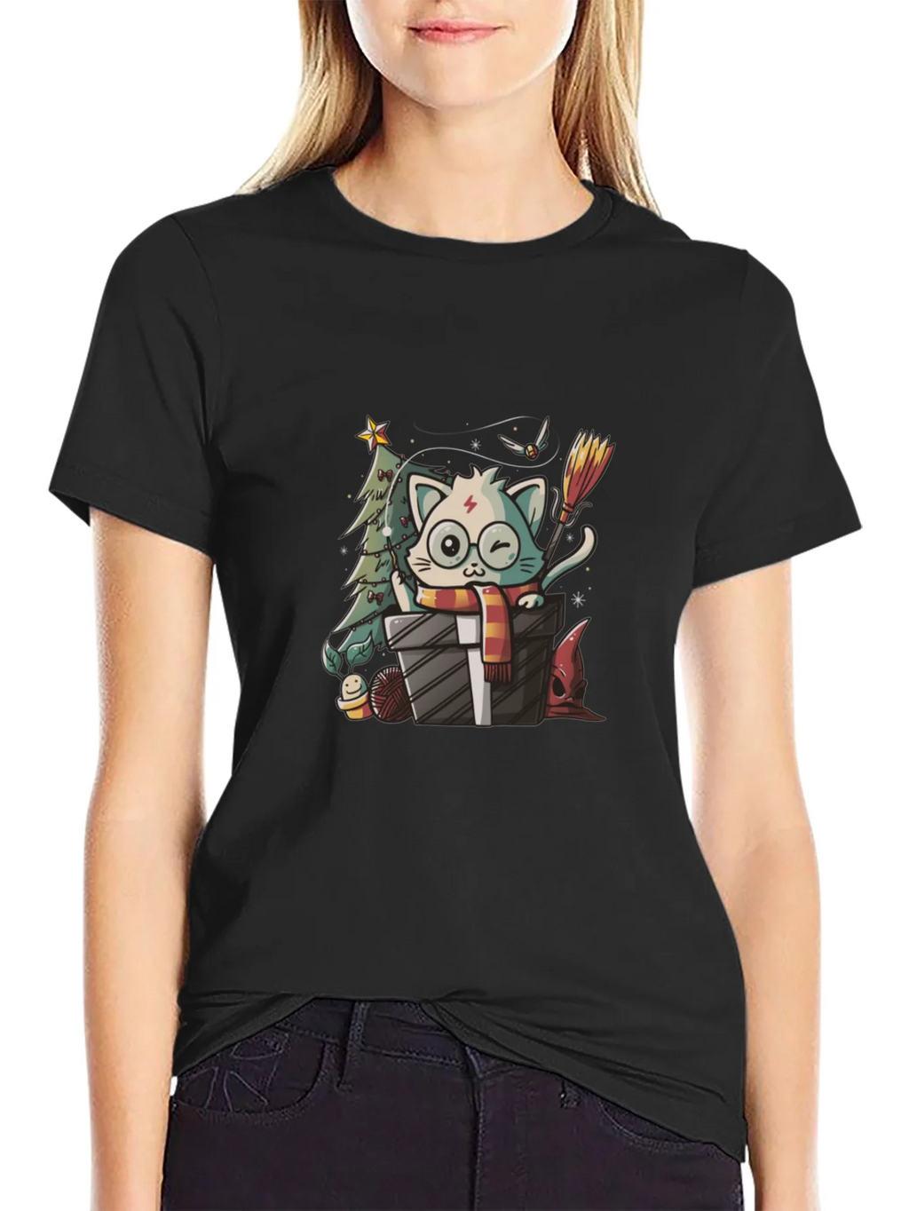 Harry Potter Christmas Cat T-Shirt product image 2