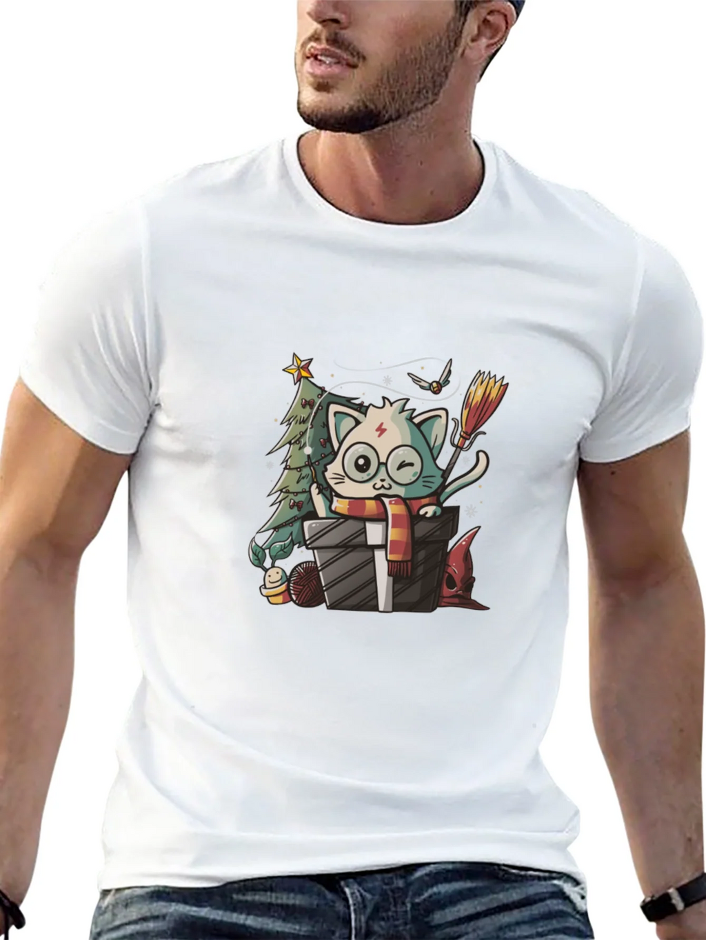 Harry Potter Christmas Cat T-Shirt product image 12