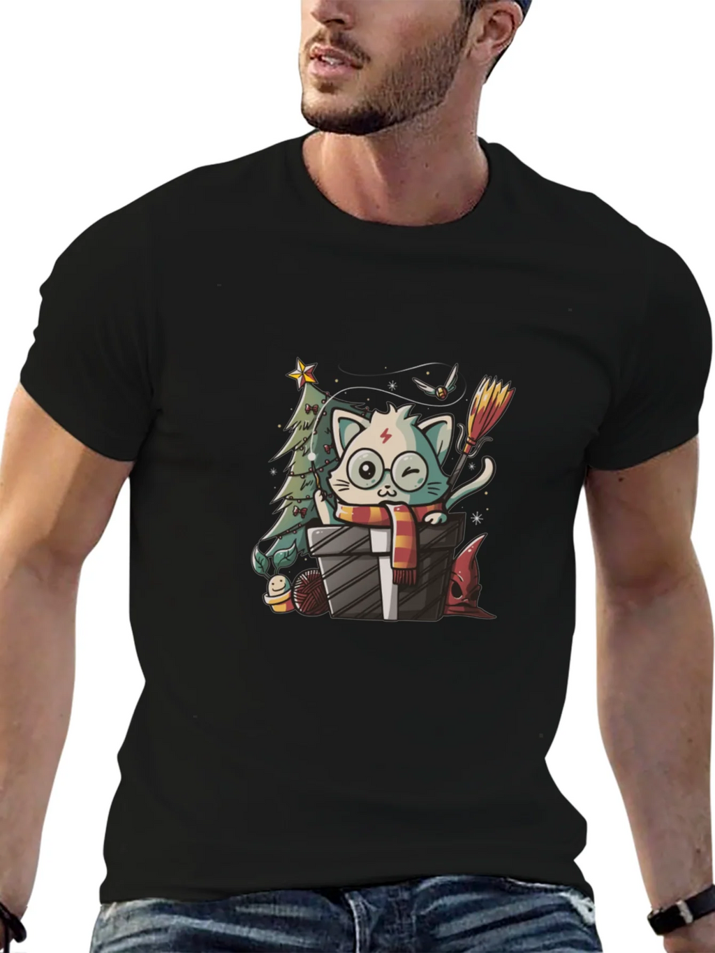 Harry Potter Christmas Cat T-Shirt product image 6