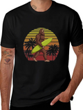 Bigfoot Surfing T-Shirt Retro Sunset Graphic Tee product image 1