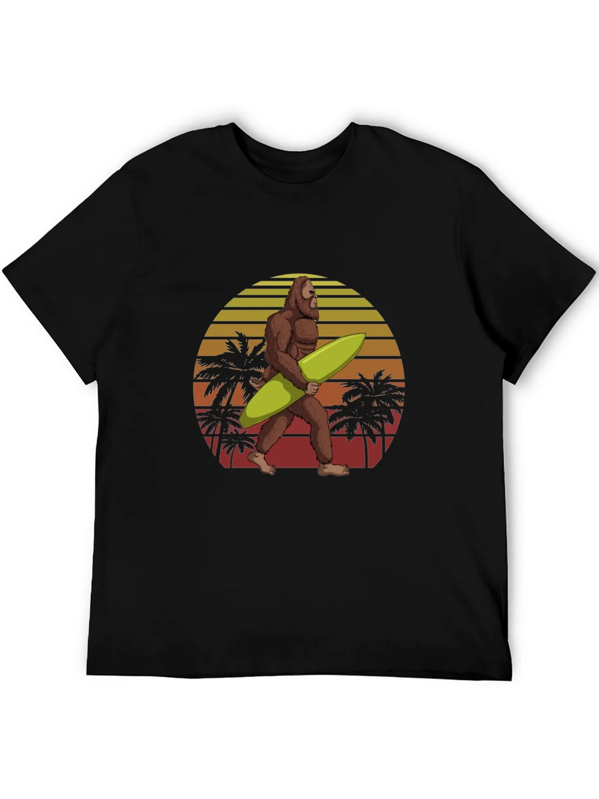Bigfoot Surfing T-Shirt Retro Sunset Graphic Tee product image 5