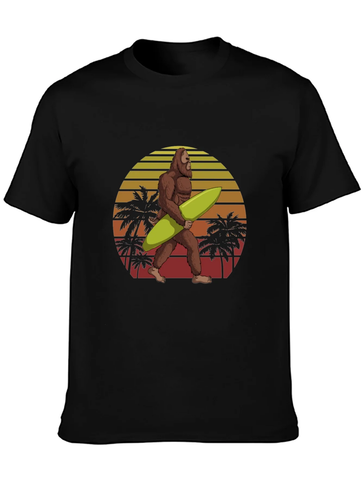 Bigfoot Surfing T-Shirt Retro Sunset Graphic Tee product image 3