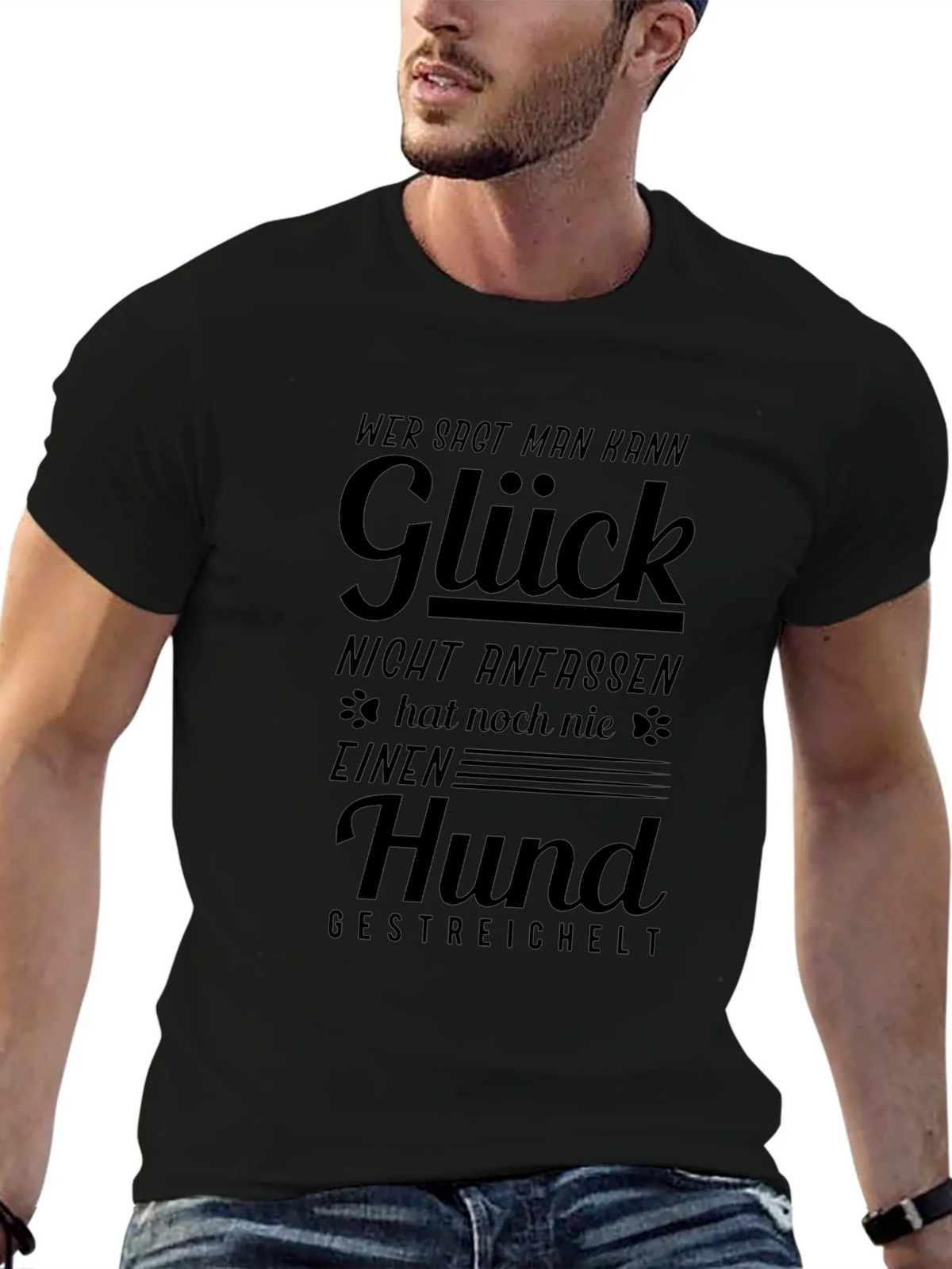 Glück Hund Black Graphic Tee product image 6