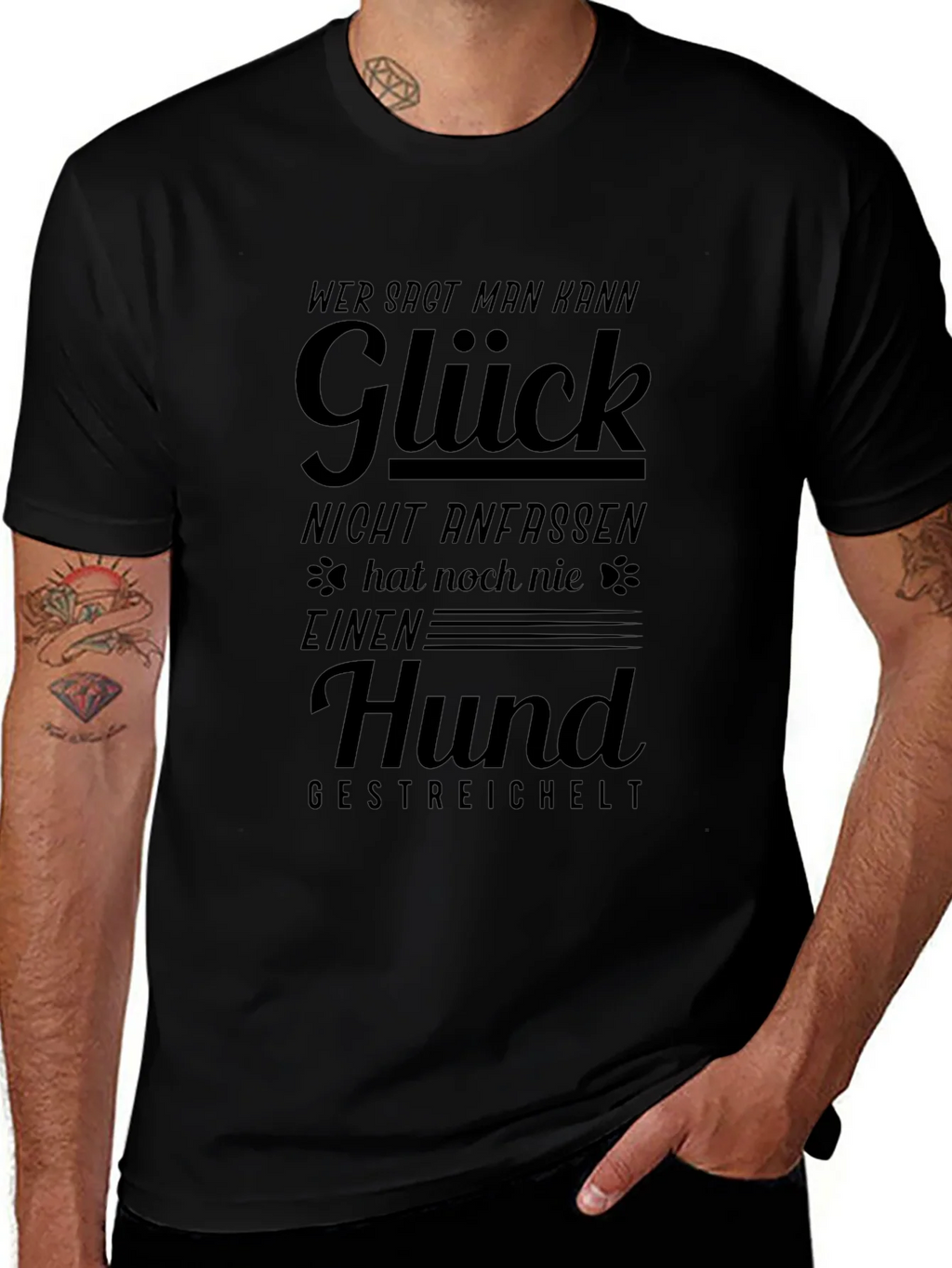 Glück Hund Black Graphic Tee product image 1
