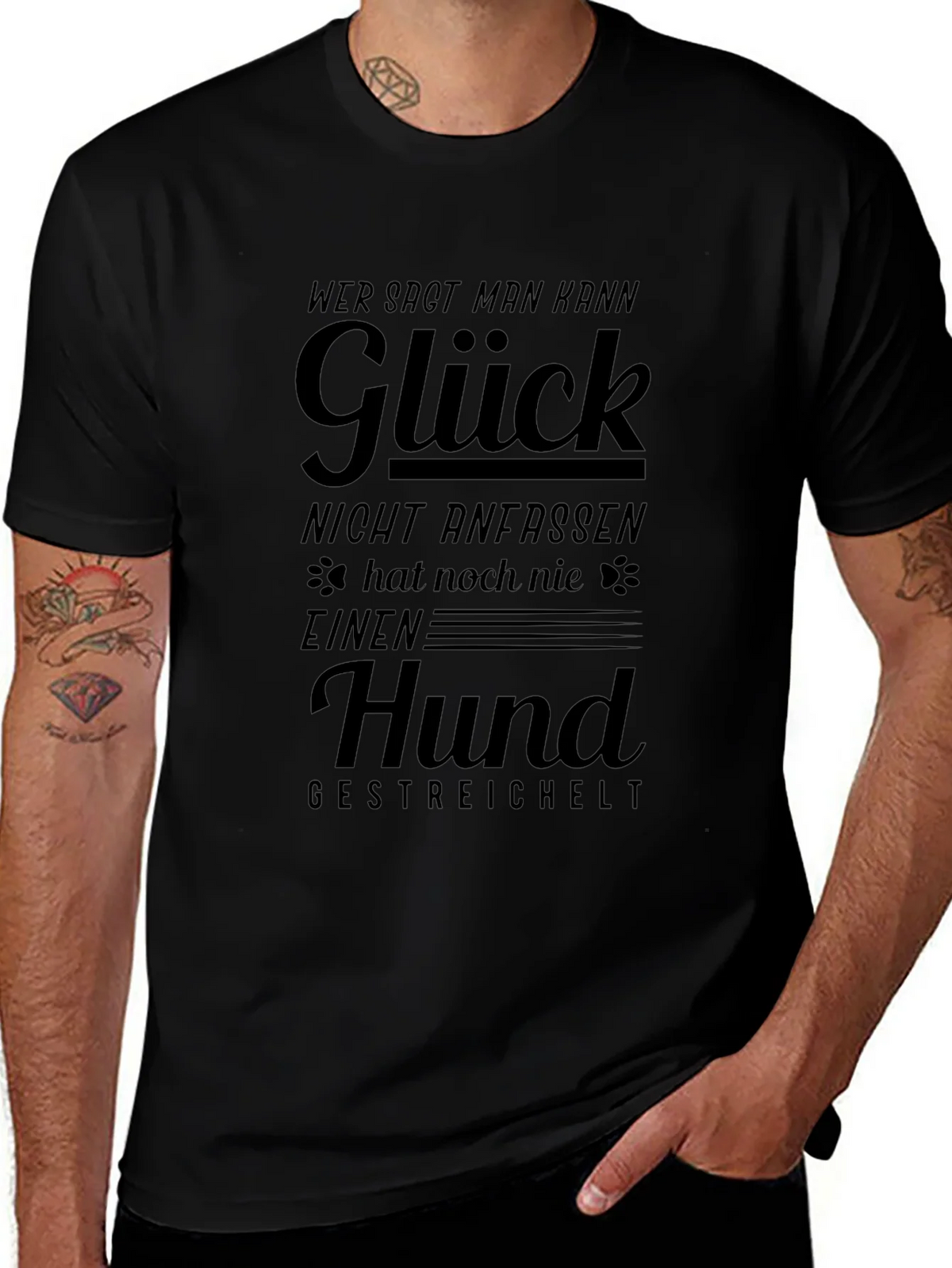 Glück Hund Black Graphic Tee product image 1