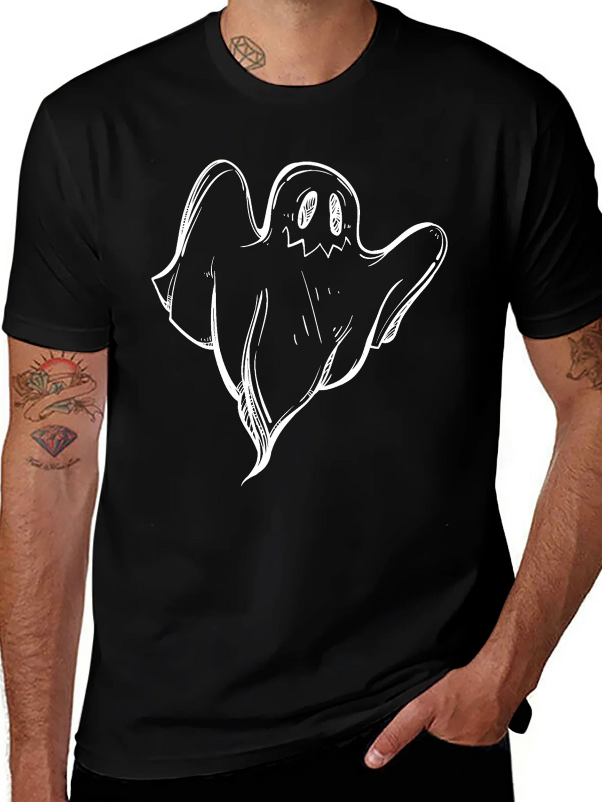 Spooky Ghost Graphic Tee - Halloween Ready! product image 1