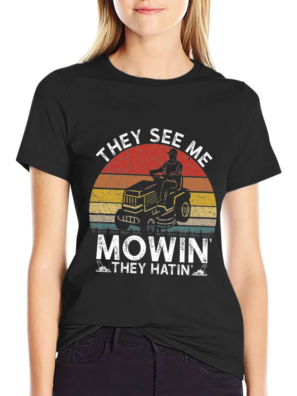 They See Me Mowin T-Shirt - Lawn Care Humor Tee product image 2