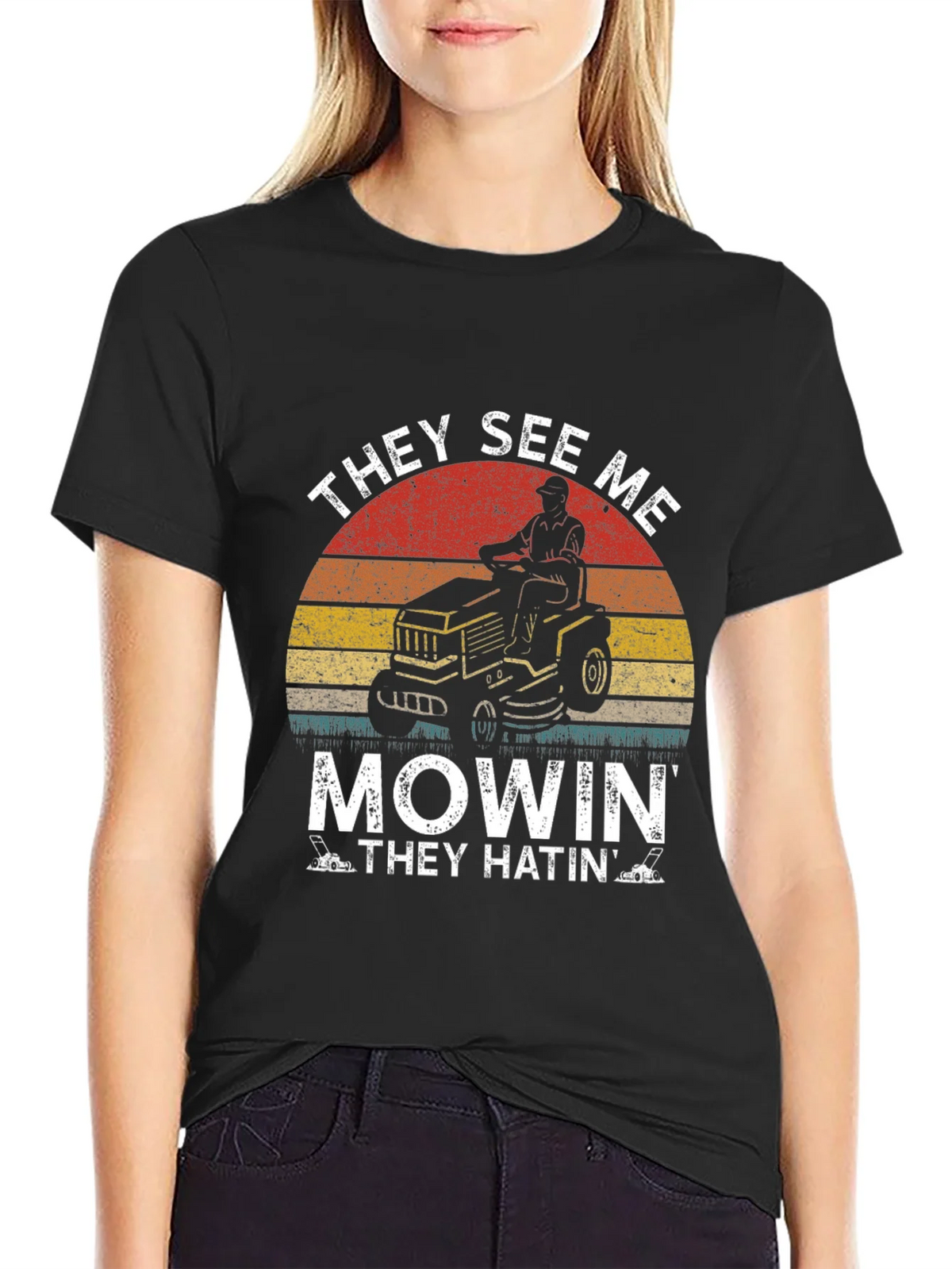 They See Me Mowin T-Shirt - Lawn Care Humor Tee product image 2