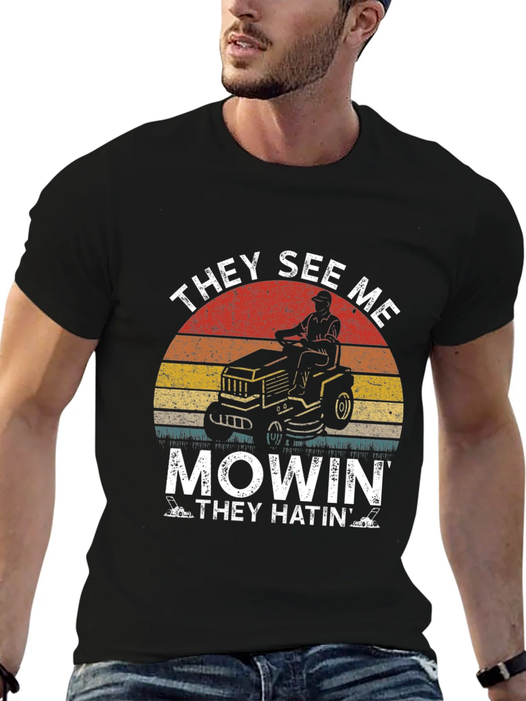 They See Me Mowin T-Shirt - Lawn Care Humor Tee product image 5