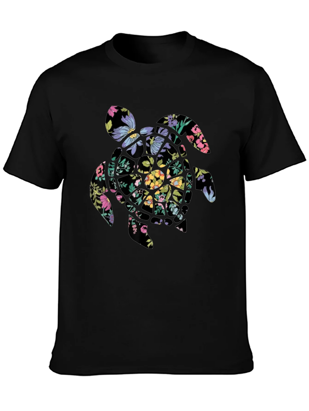 Floral Turtle Graphic Tee - Black product image 3