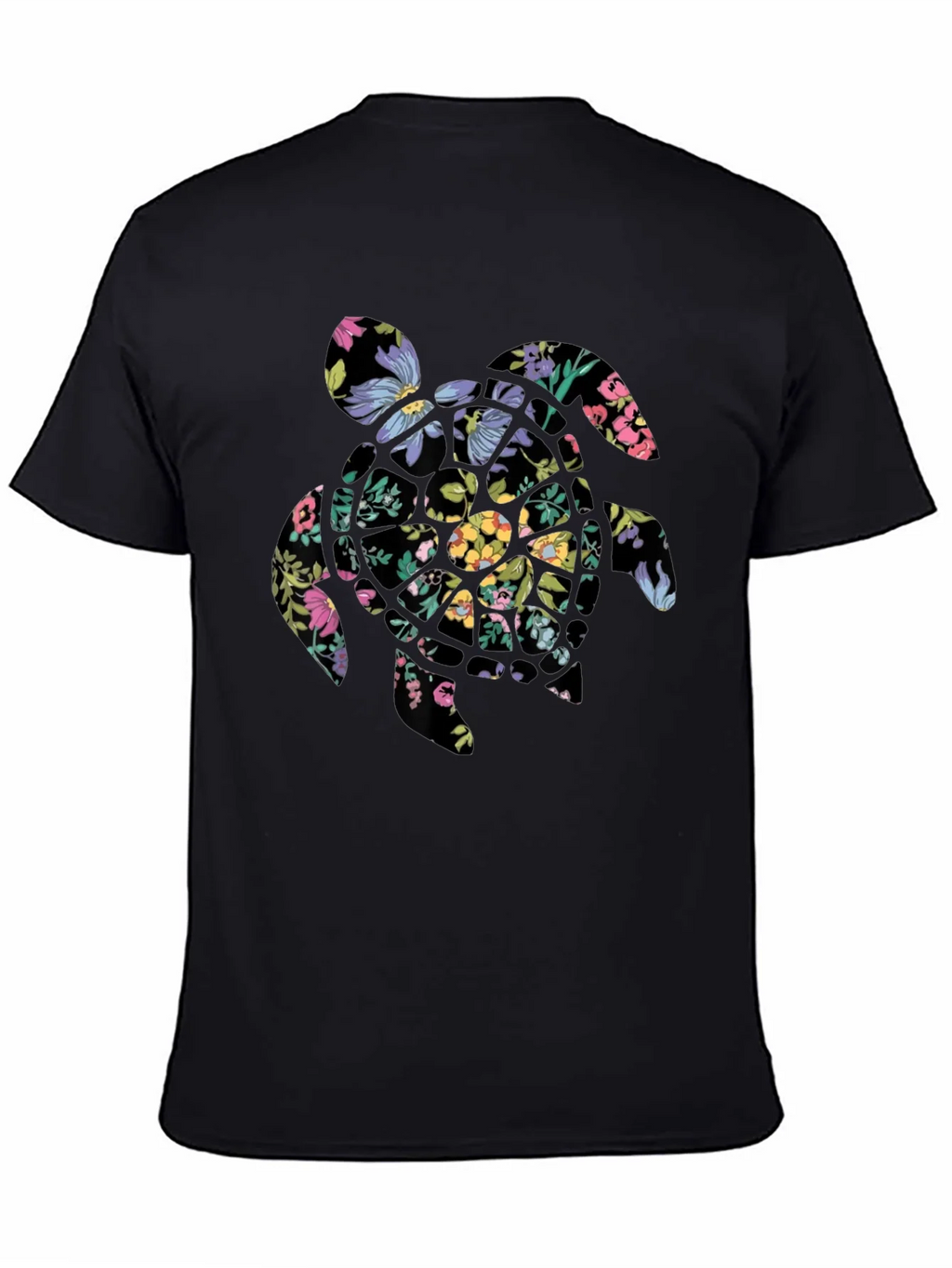 Floral Turtle Graphic Tee - Black product image 4