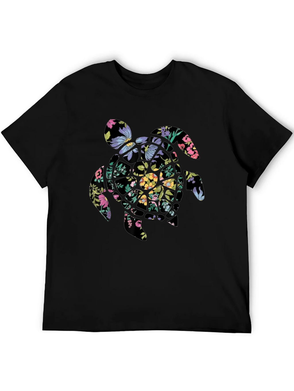 Floral Turtle Graphic Tee - Black product image 5