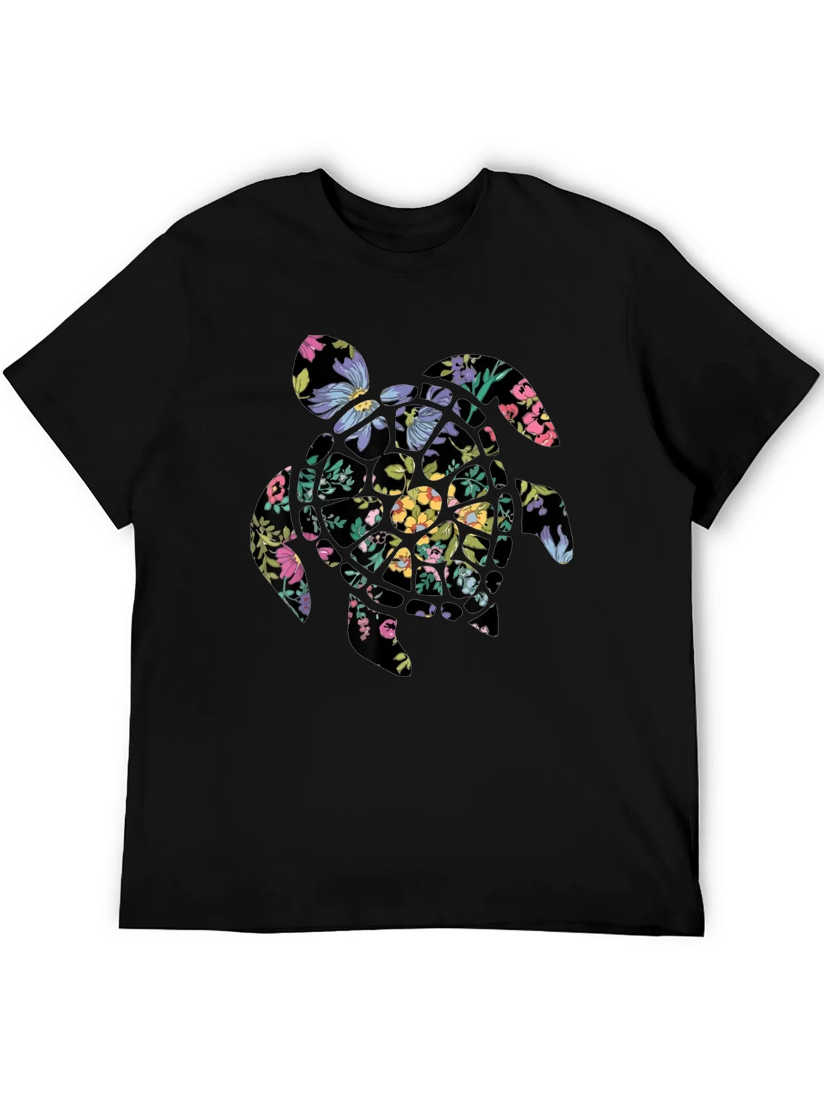 Floral Turtle Graphic Tee - Black product image 5