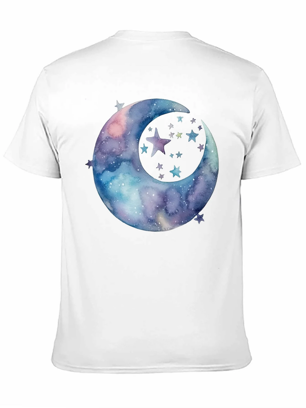 Watercolor Moon & Stars Graphic Tee - Black Cotton product image 10