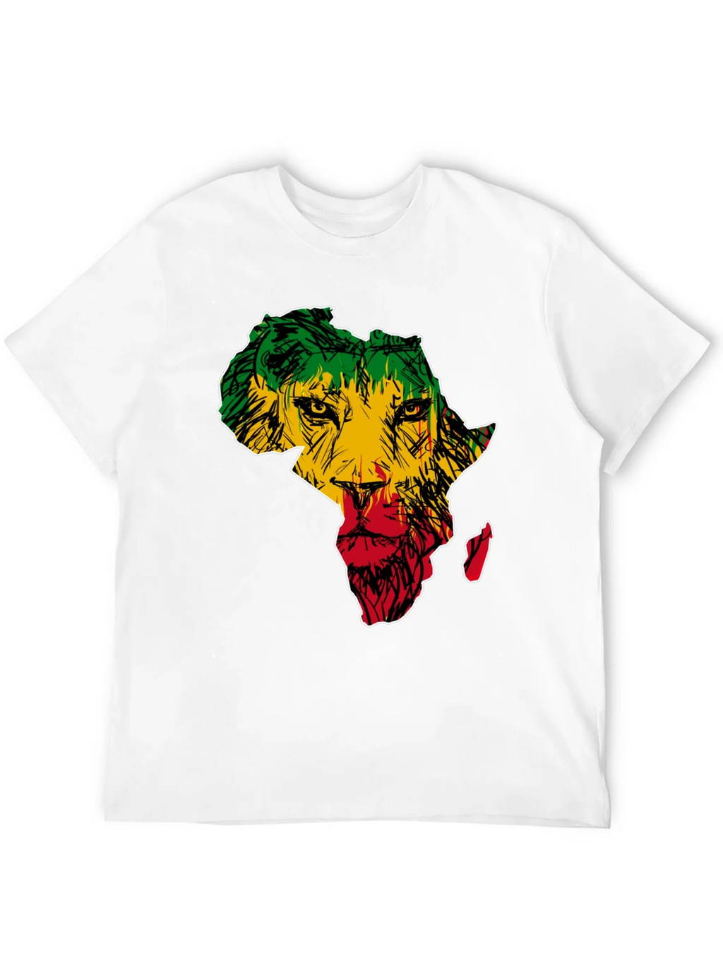 Africa Lion Print T-Shirt - Mens Black Tee product image 11
