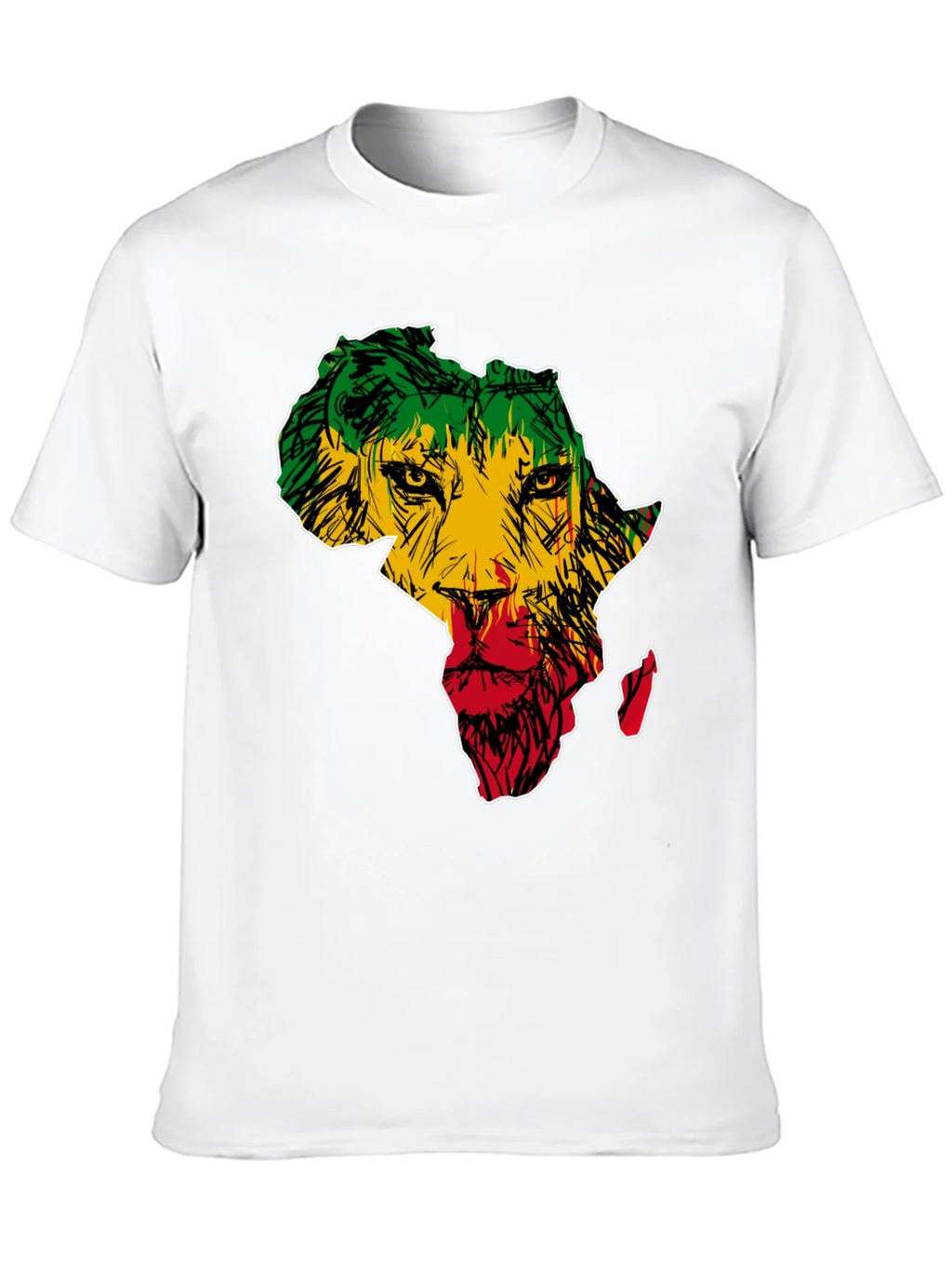 Africa Lion Print T-Shirt - Mens Black Tee product image 9