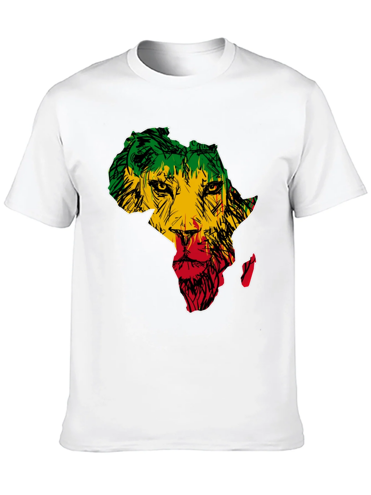 Africa Lion Print T-Shirt - Mens Black Tee product image 9