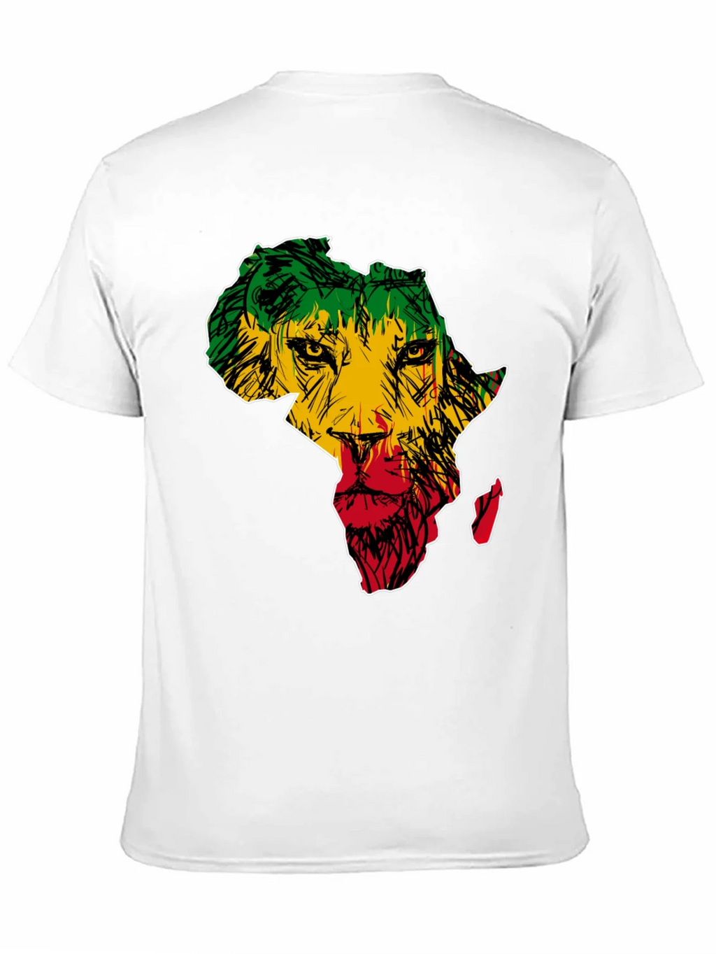 Africa Lion Print T-Shirt - Mens Black Tee product image 10