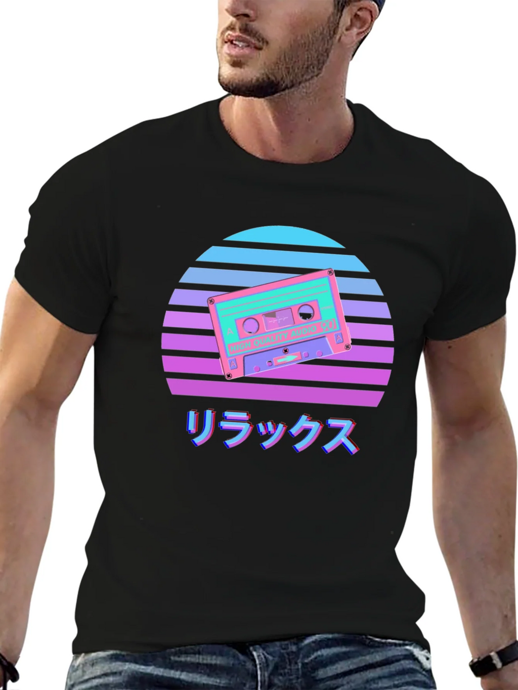 Retro Cassette Sunset Graphic Tee product image 4