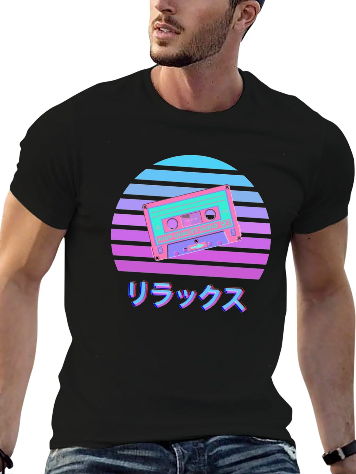 Retro Cassette Sunset Graphic Tee product image 4