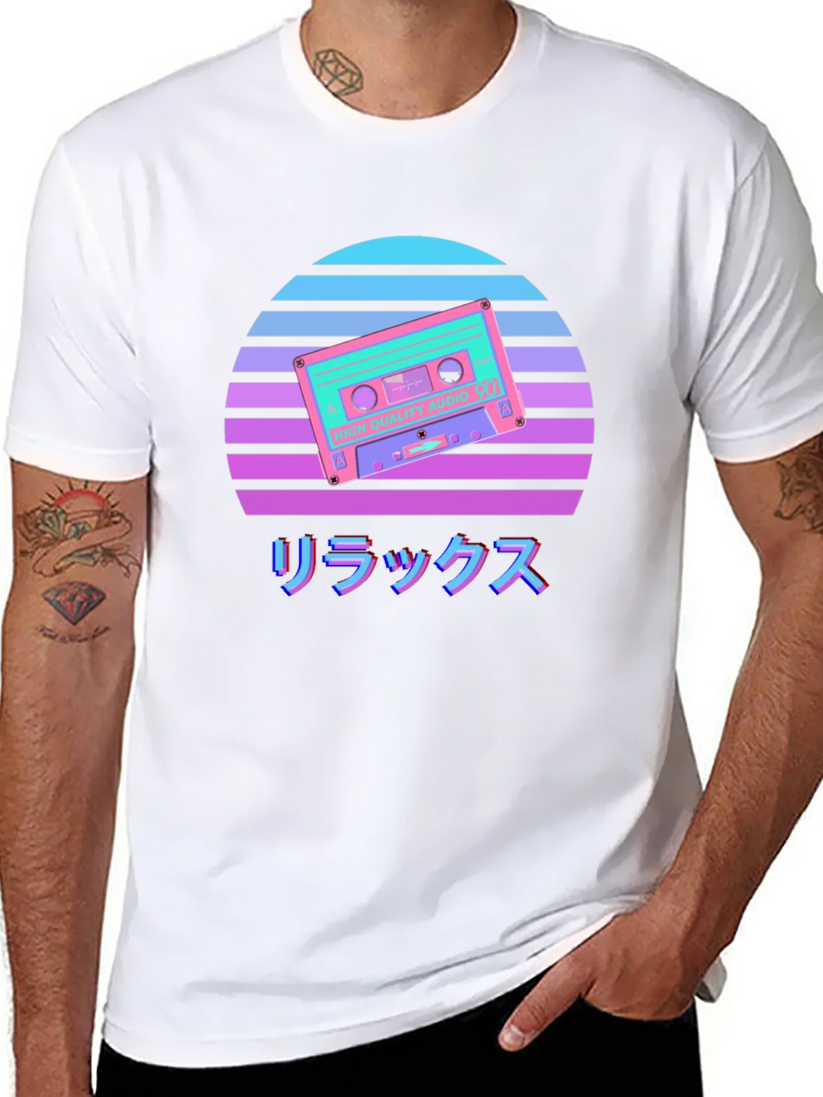 Retro Cassette Sunset Graphic Tee product image 5