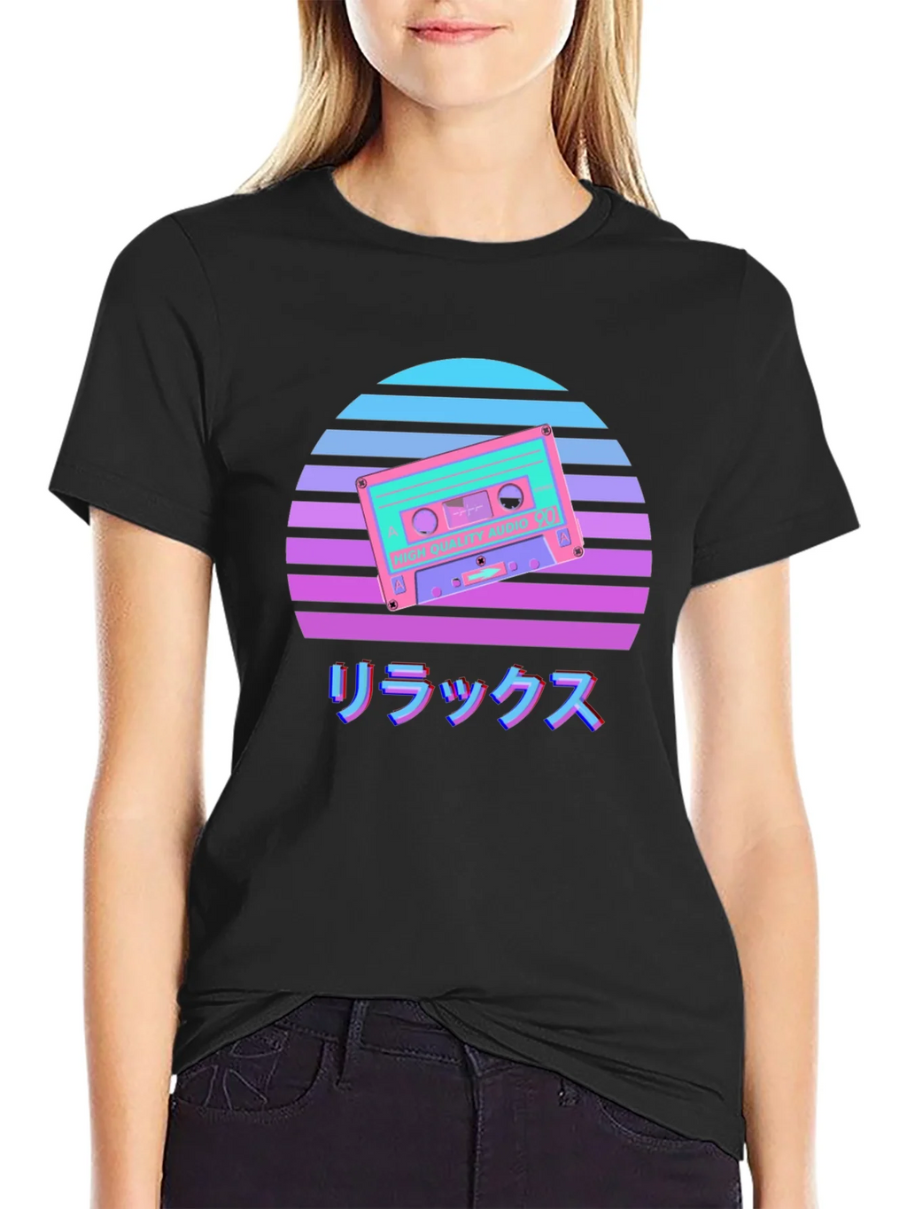 Retro Cassette Sunset Graphic Tee product image 1