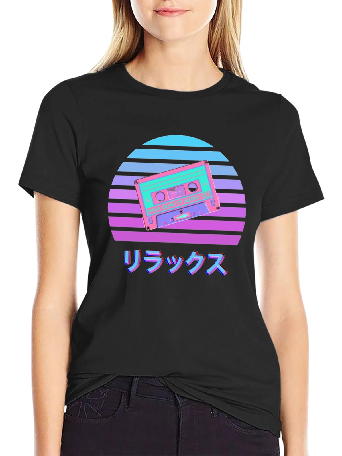 Retro Cassette Sunset Graphic Tee product image 1