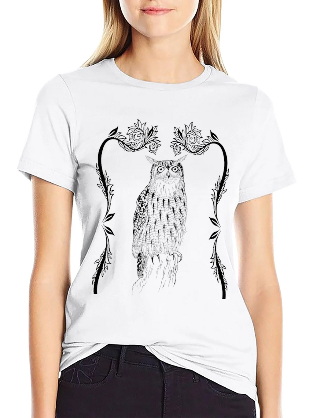 Owl Graphic Tee - Black Cotton product image 7