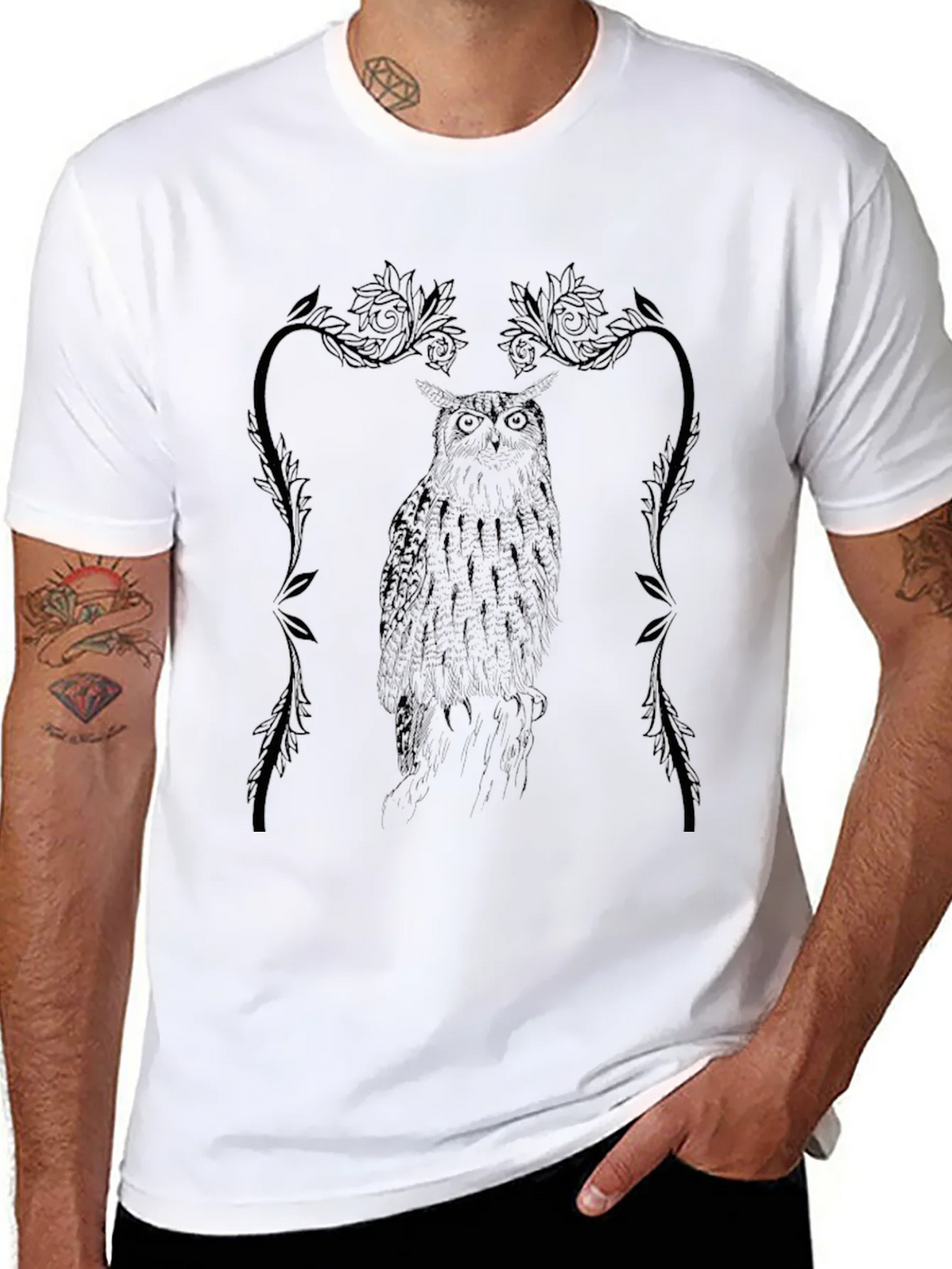 Owl Graphic Tee - Black Cotton product image 6