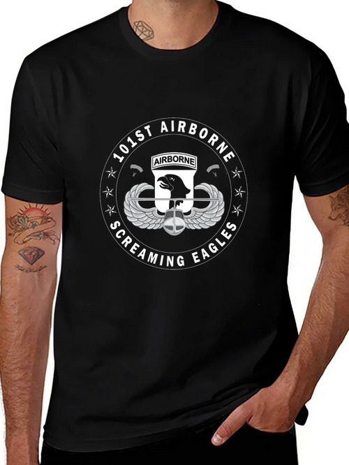 101st Airborne Screaming Eagles Black T-Shirt product image 1