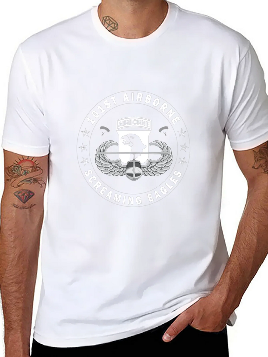 101st Airborne Screaming Eagles Black T-Shirt product image 3