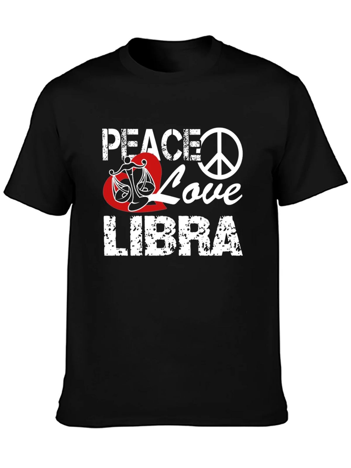 Peace Love Libra T-Shirt Zodiac Sign Graphic Tee product image 3