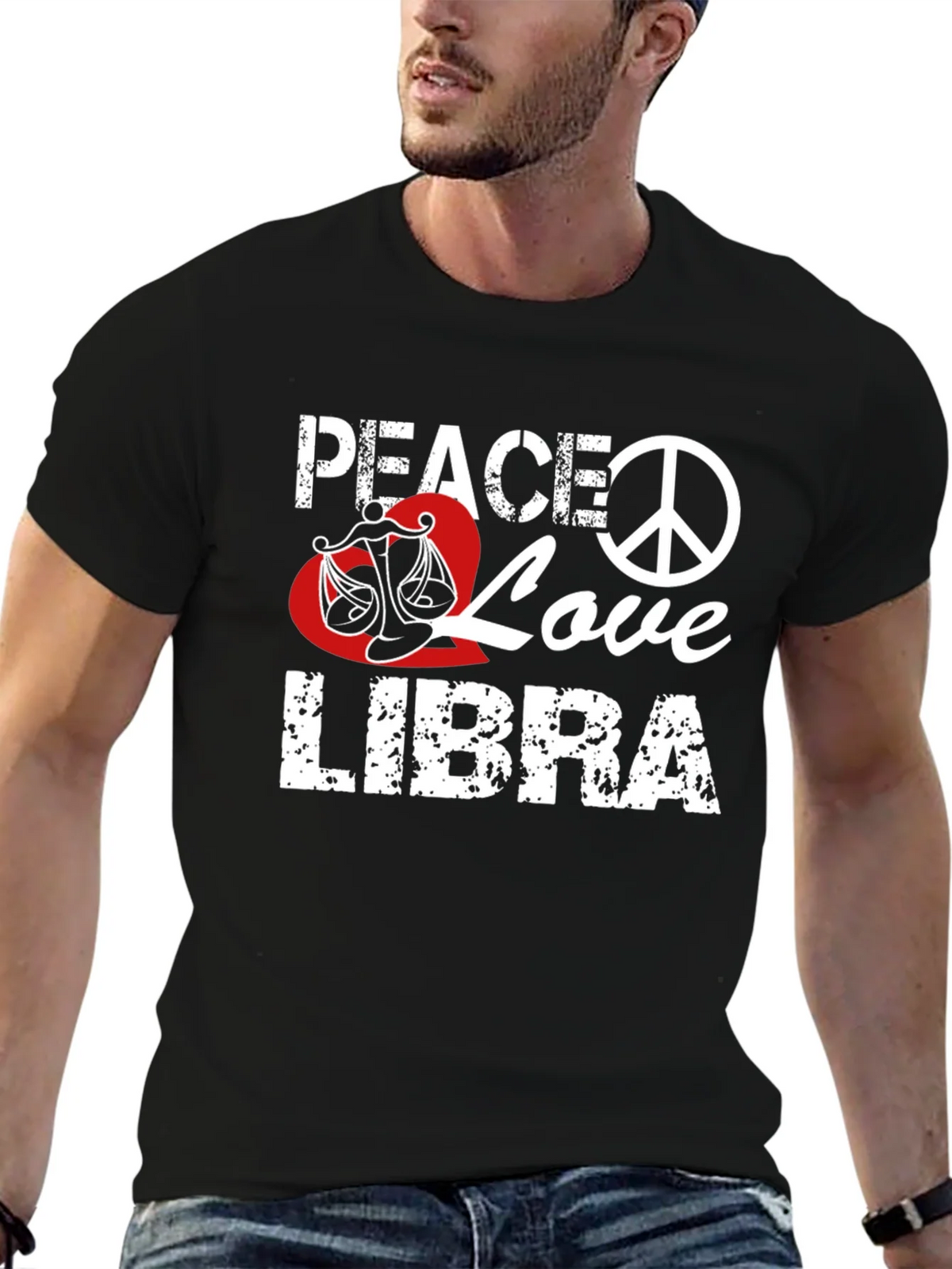 Peace Love Libra T-Shirt Zodiac Sign Graphic Tee product image 6