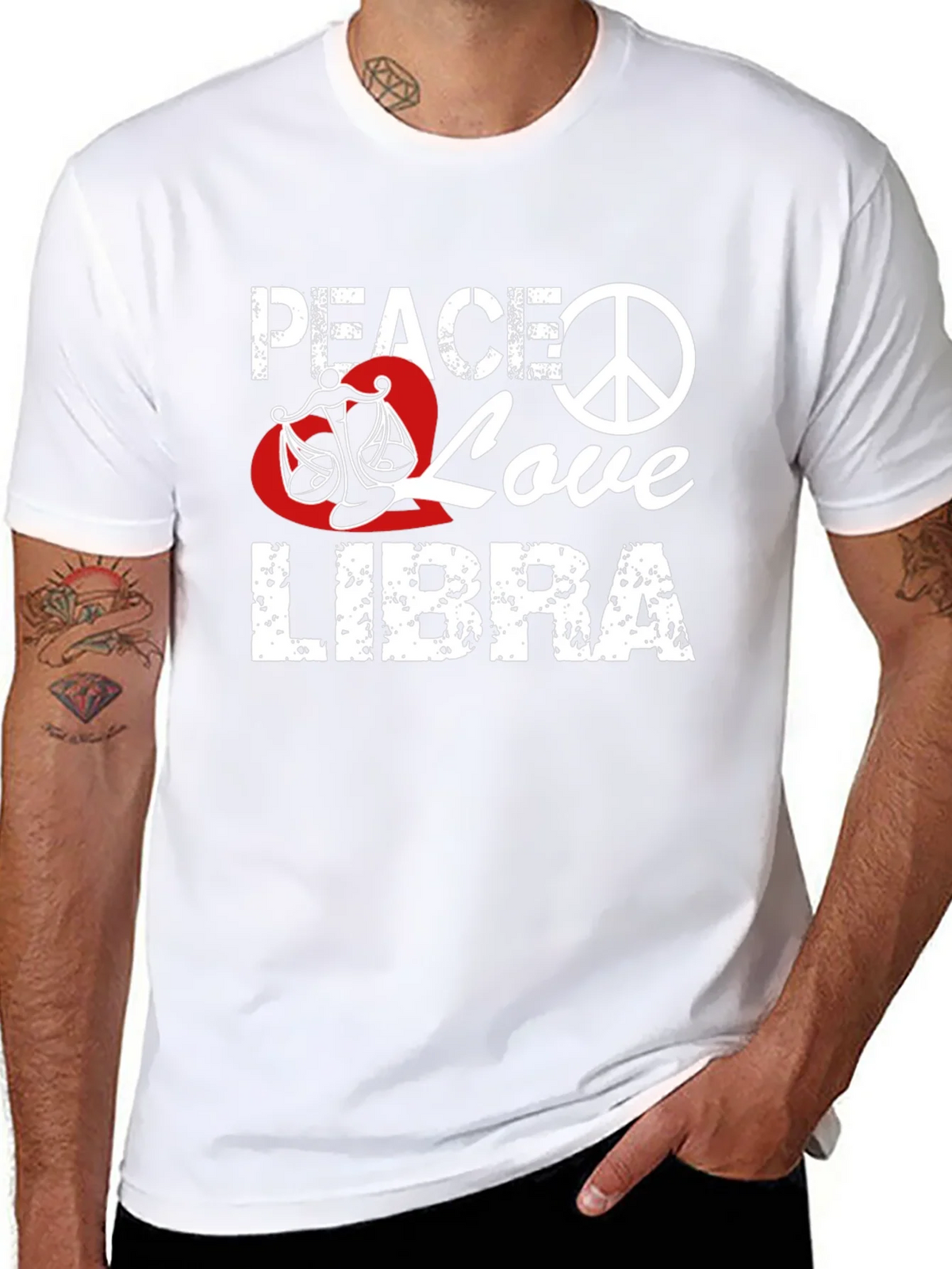 Peace Love Libra T-Shirt Zodiac Sign Graphic Tee product image 7