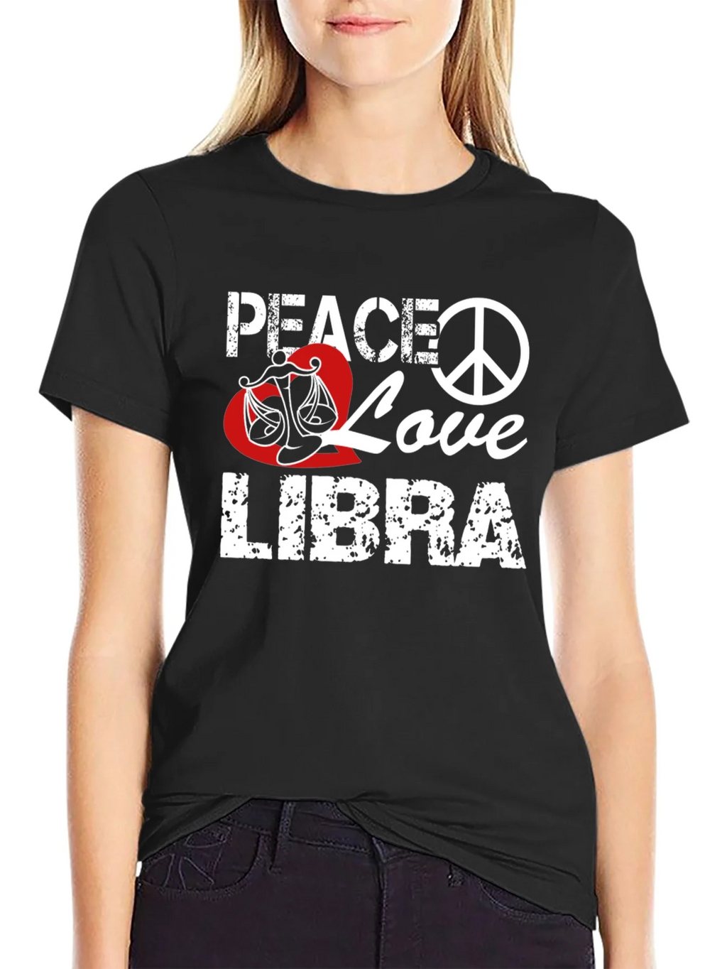 Peace Love Libra T-Shirt Zodiac Sign Graphic Tee product image 2