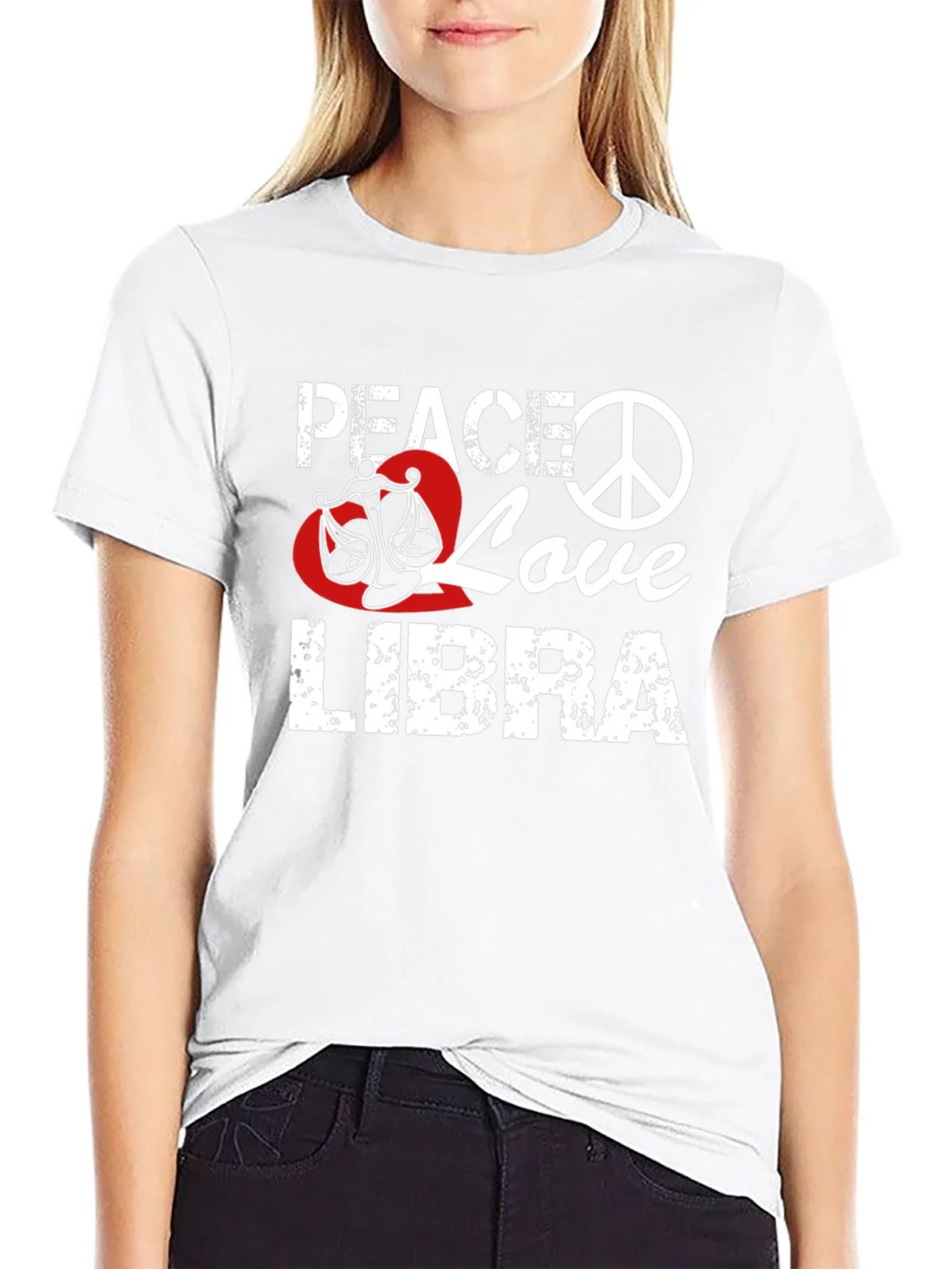 Peace Love Libra T-Shirt Zodiac Sign Graphic Tee product image 8