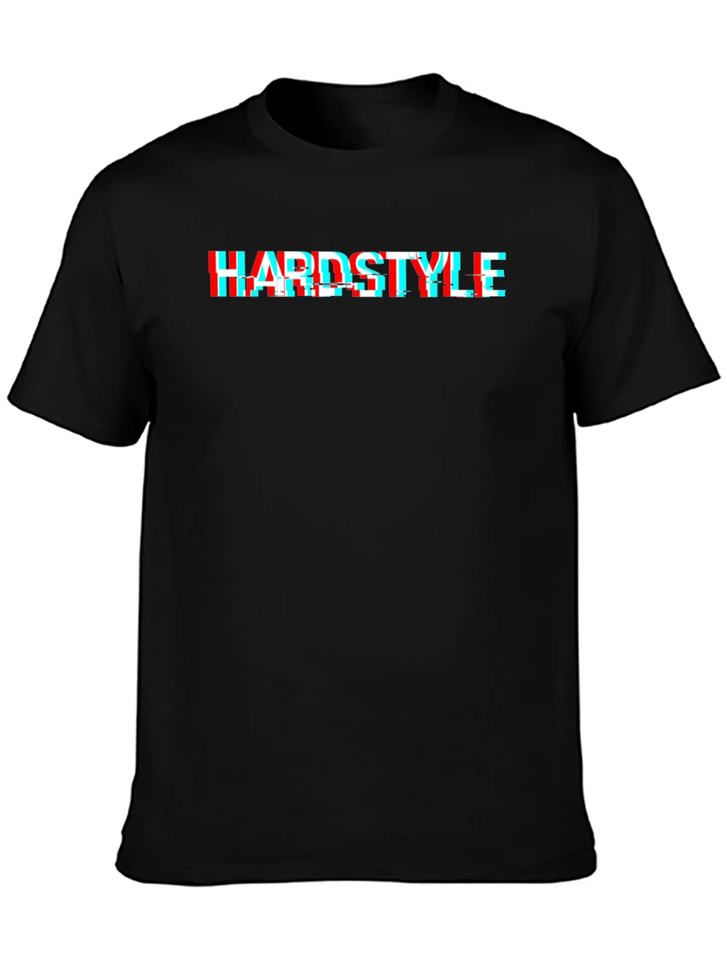 Hardstyle Glitch Effect Black T-Shirt product image 3