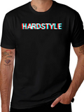 Hardstyle Glitch Effect Black T-Shirt product image 1