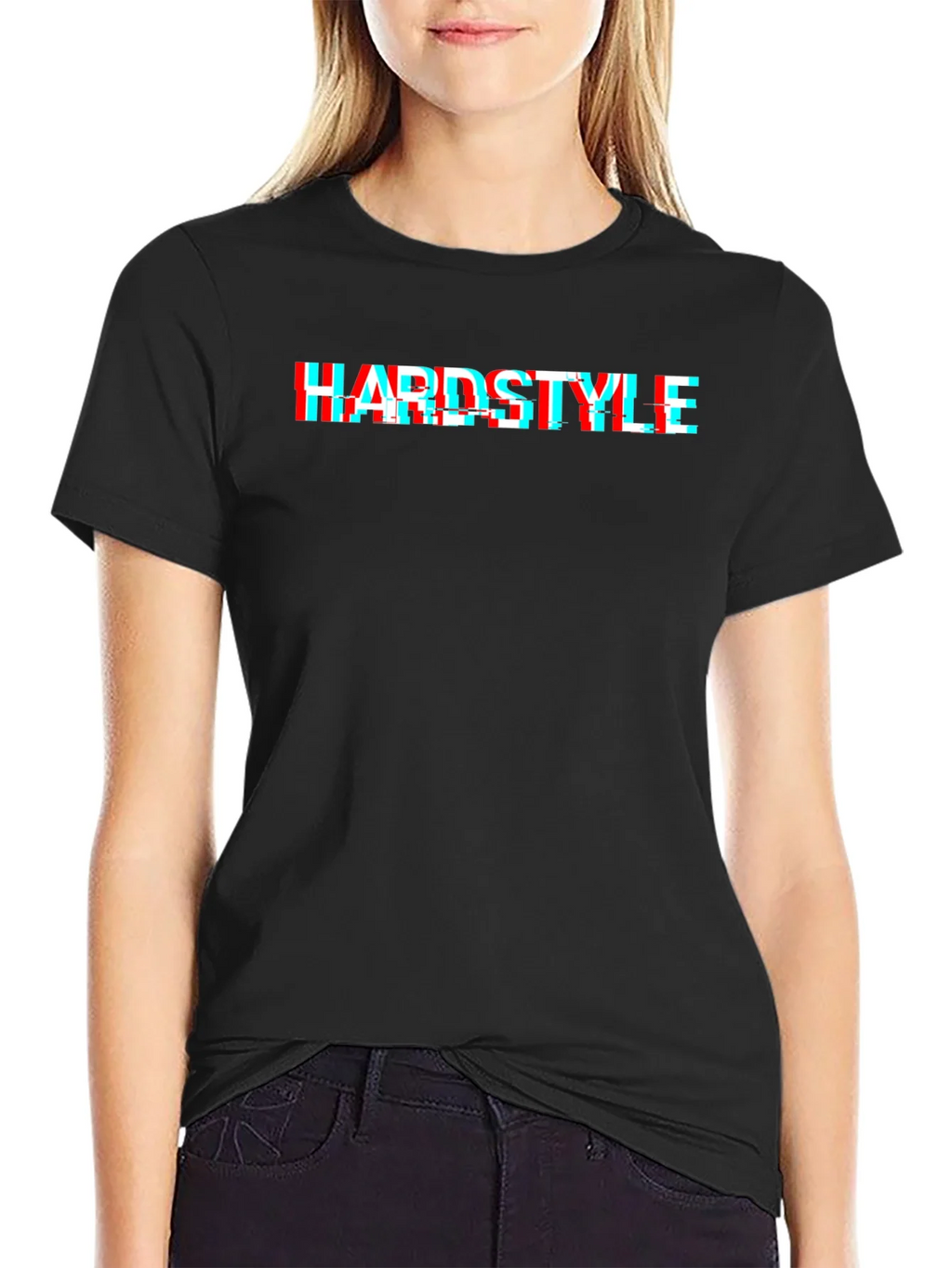 Hardstyle Glitch Effect Black T-Shirt product image 2