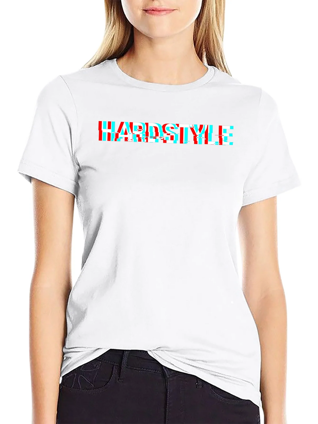 Hardstyle Glitch Effect Black T-Shirt product image 8