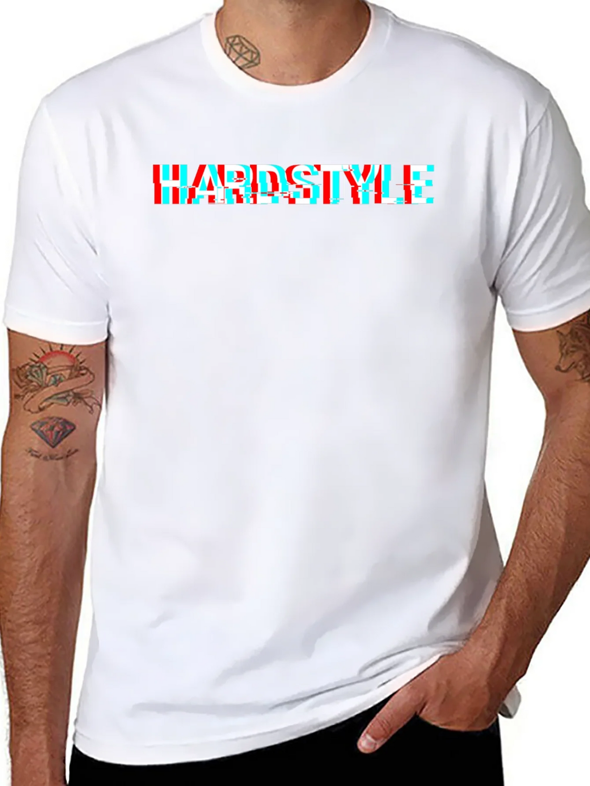 Hardstyle Glitch Effect Black T-Shirt product image 7