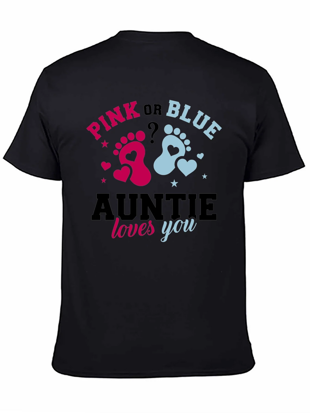 Pink or Blue Auntie Loves You Gender Reveal T-Shirt product image 4