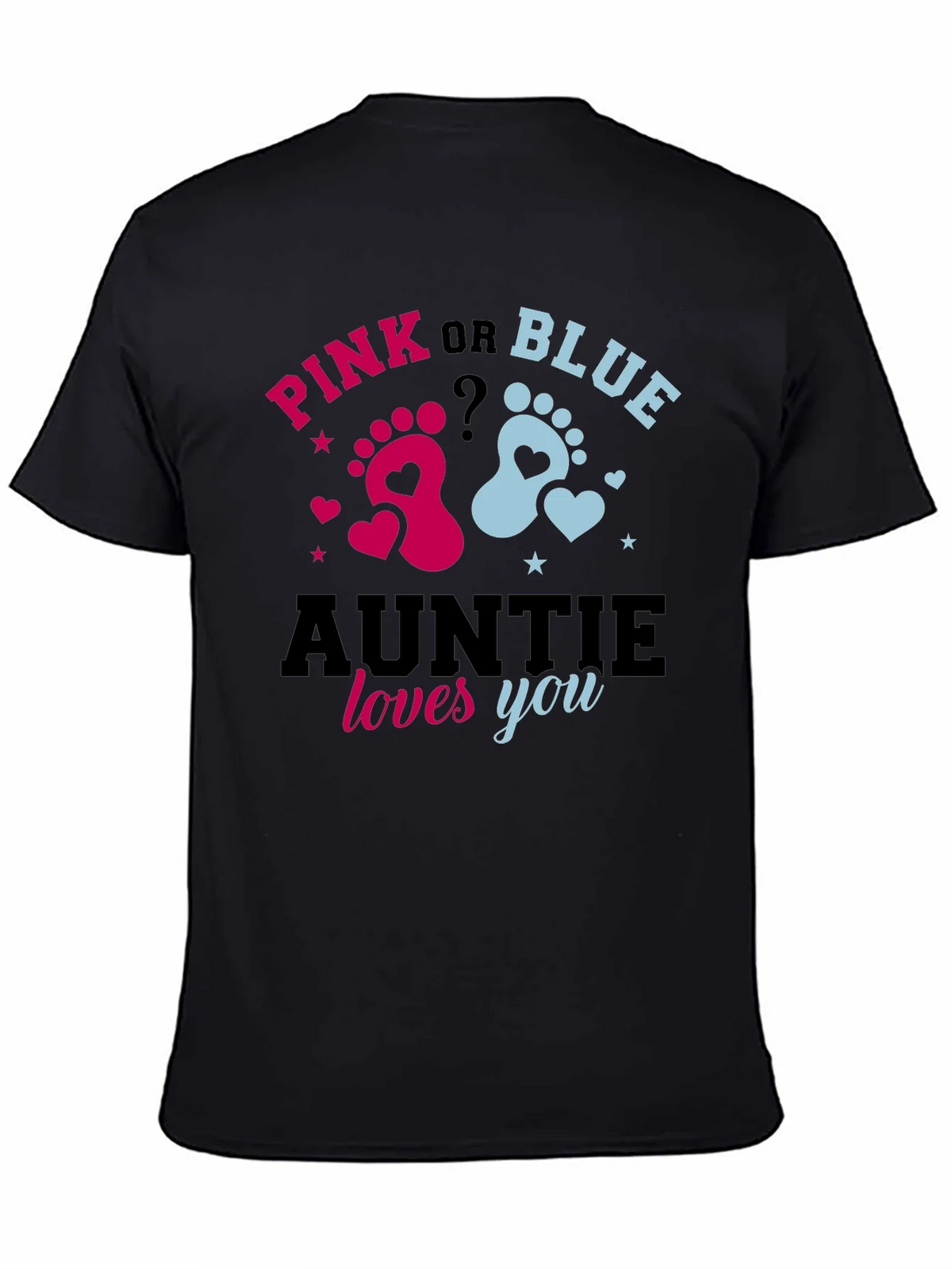 Pink or Blue Auntie Loves You Gender Reveal T-Shirt product image 4