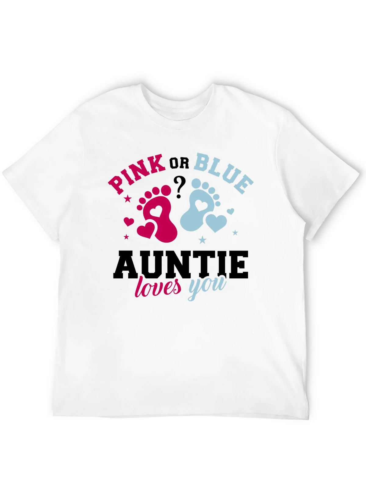 Pink or Blue Auntie Loves You Gender Reveal T-Shirt product image 11