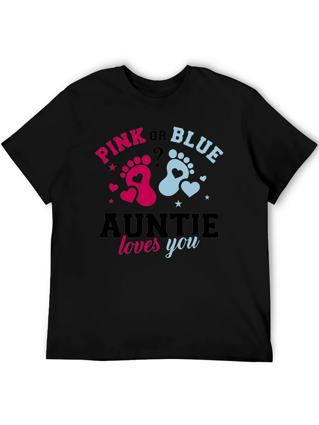 Pink or Blue Auntie Loves You Gender Reveal T-Shirt product image 5