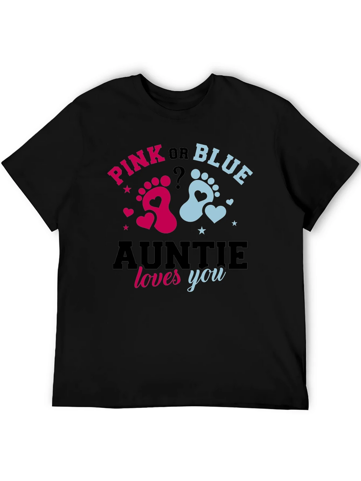 Pink or Blue Auntie Loves You Gender Reveal T-Shirt product image 5
