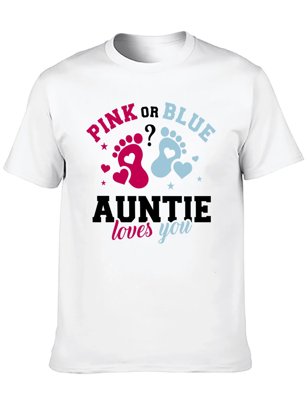 Pink or Blue Auntie Loves You Gender Reveal T-Shirt product image 9
