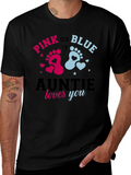 Pink or Blue Auntie Loves You Gender Reveal T-Shirt product image 1