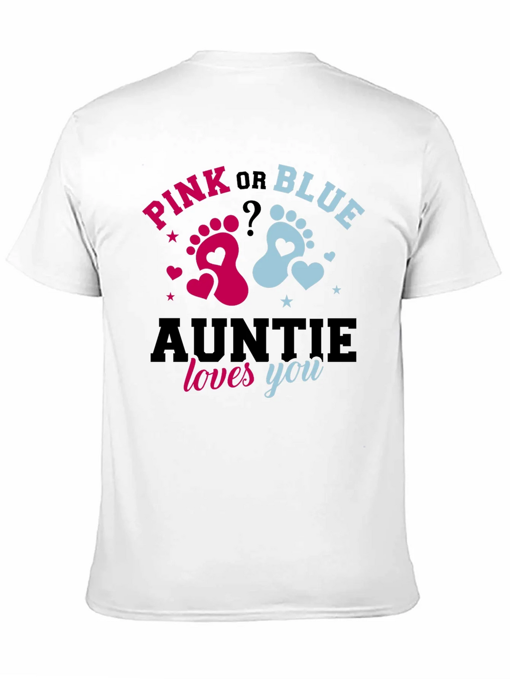 Pink or Blue Auntie Loves You Gender Reveal T-Shirt product image 10