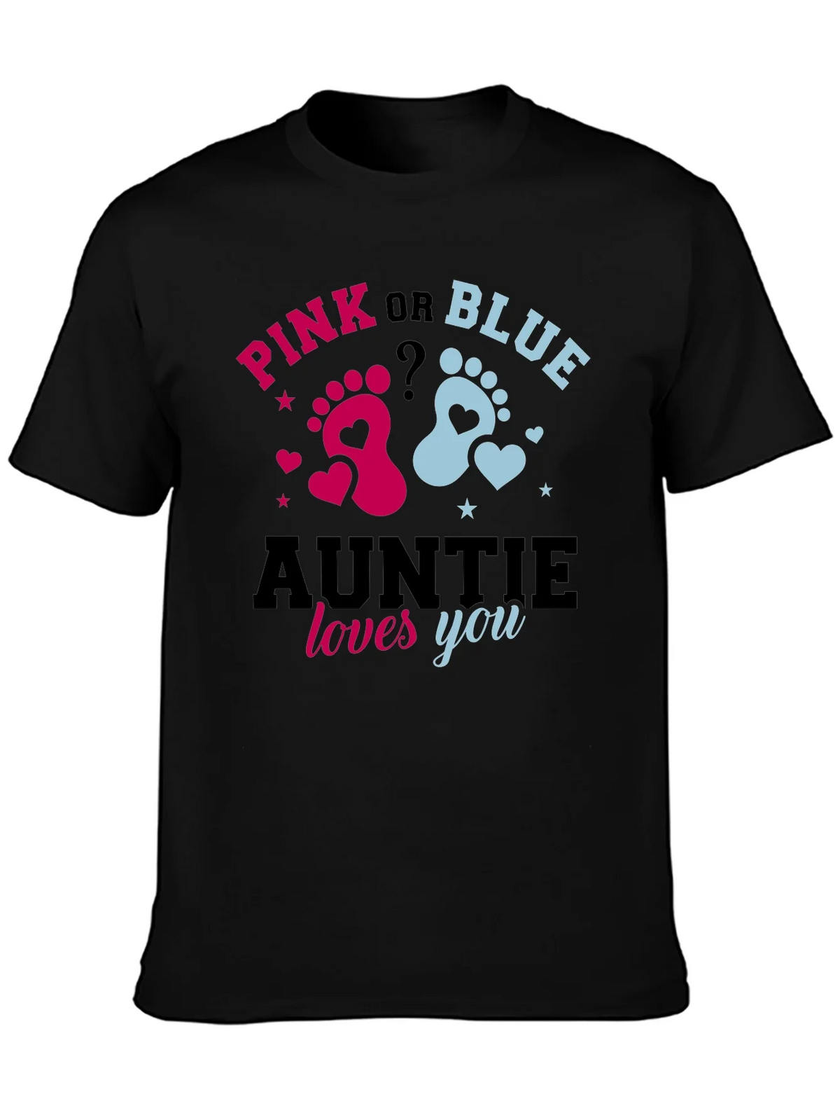 Pink or Blue Auntie Loves You Gender Reveal T-Shirt product image 3
